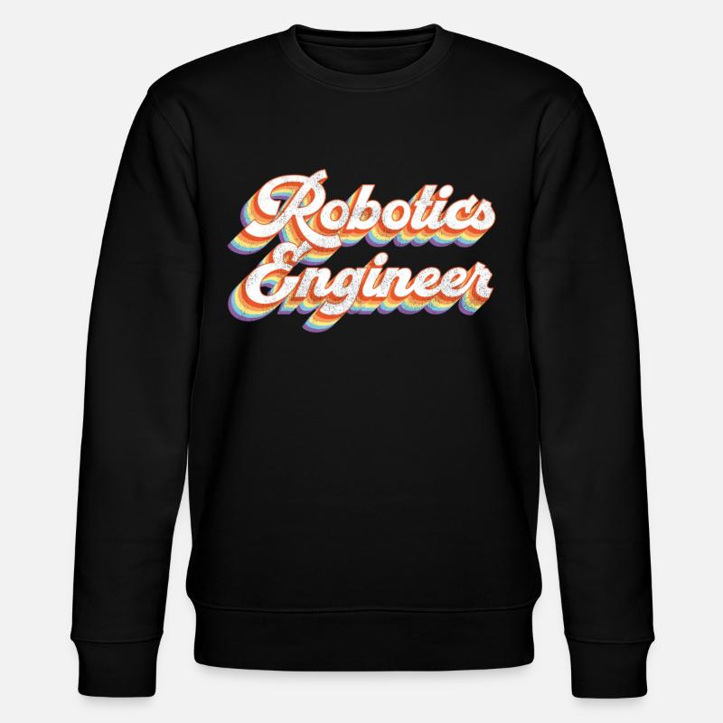 Robot Robotics Engineer Retro - Stanley/Stella Unisex Bio-Sweatshirt CHANGER - Schwarz