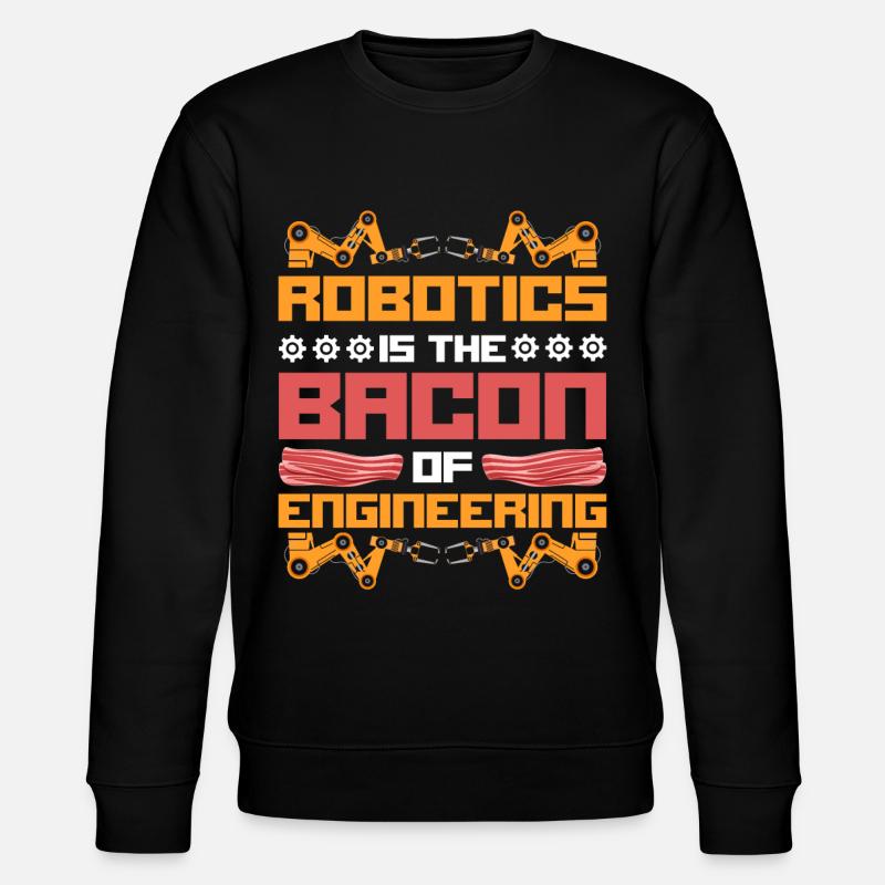 Robot Robotics Engineer Bacon - Stanley/Stella CHANGER Unisex Organic Sweatshirt - black