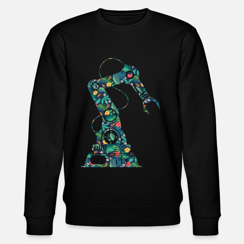 Robot Robotics Engineer Flower - Stanley/Stella Unisex Bio-Sweatshirt CHANGER - Schwarz