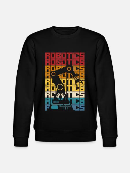 Robot Robotics Engineer Retro - Stanley/Stella CHANGER Unisex Organic Sweatshirt - black