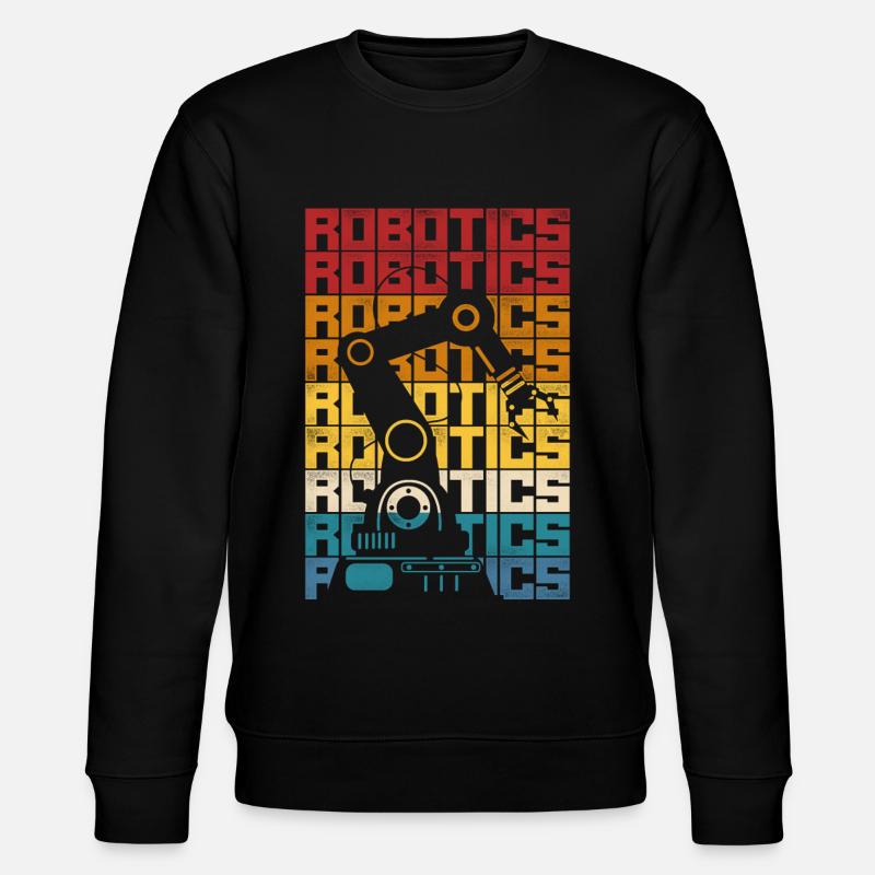 Robot Robotics Engineer Retro - Stanley/Stella CHANGER Unisex Organic Sweatshirt - black