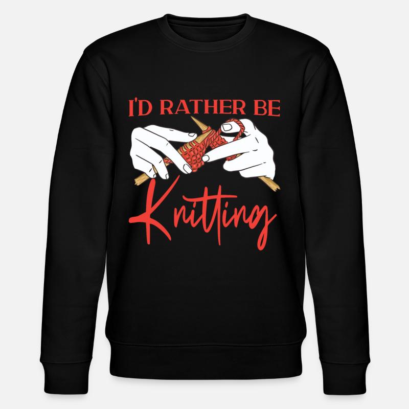 Knitting Knitter I'd Rather Be - Stanley/Stella Unisex Bio-Sweatshirt CHANGER - Schwarz