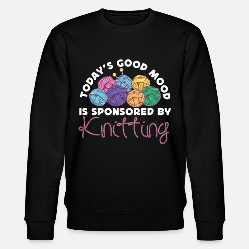 Knitting Knitter Today's Good Mood - Stanley/Stella Unisex Bio-Sweatshirt CHANGER  - Schwarz