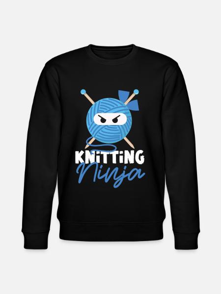 Knitting Knitter Ninja Knitting - Stanley/Stella CHANGER Unisex Organic Sweatshirt - black