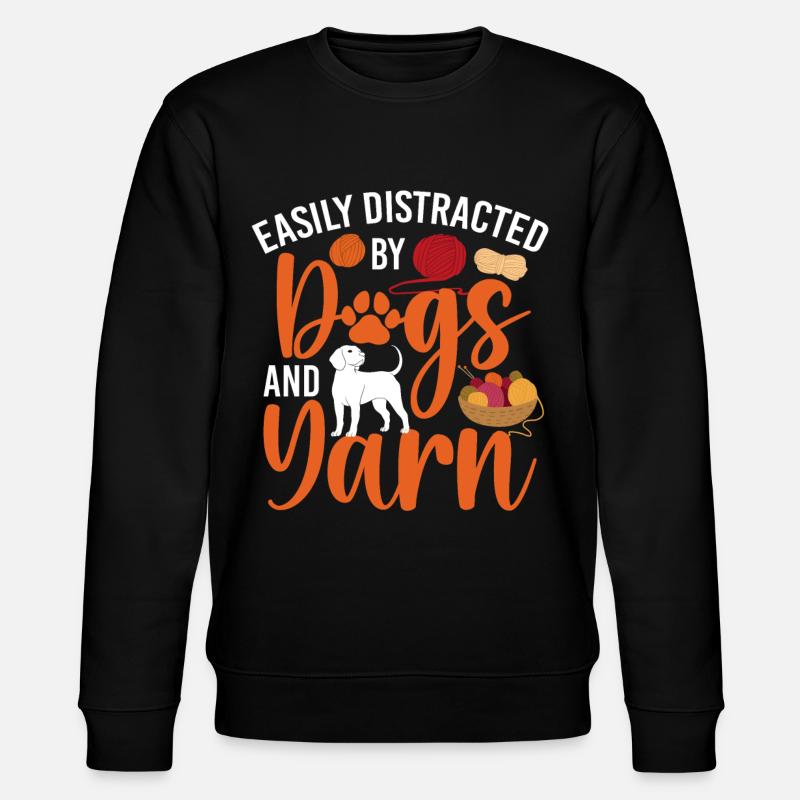 Knitting Knitter Dog Easily - Stanley/Stella Unisex Bio-Sweatshirt CHANGER - Schwarz