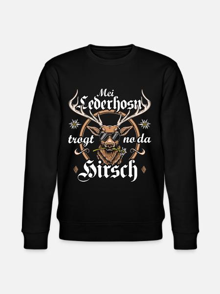 Trachtenshirt Herren Trachten T-Shirt Lederhose - Stanley/Stella Unisex Bio-Sweatshirt CHANGER  - Schwarz
