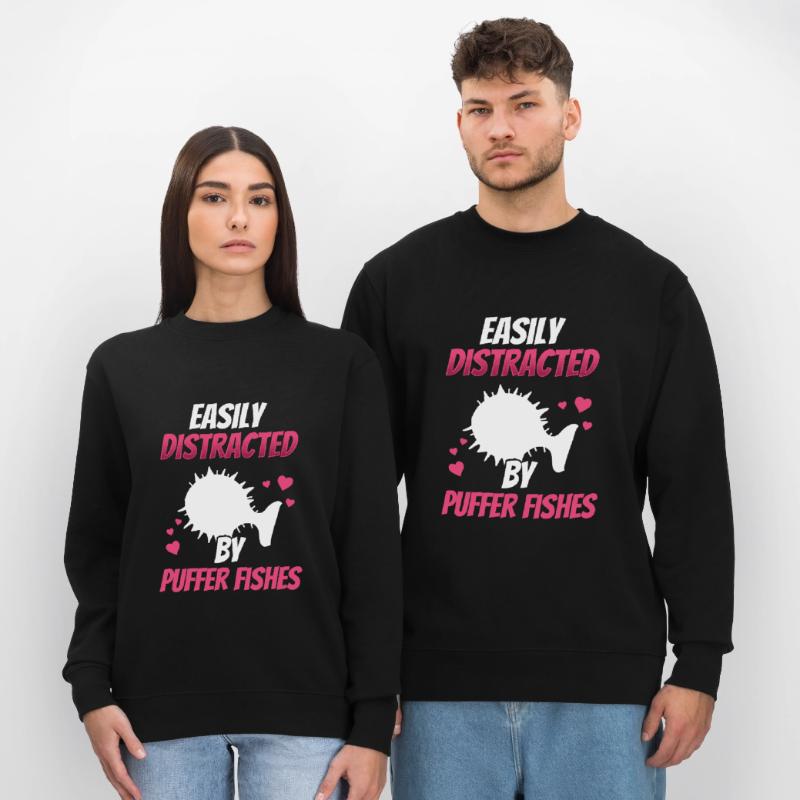 Distrait par le poisson-globe Poisson-globe géant Sweat bio CHANGER Stanley/Stella Unisexe