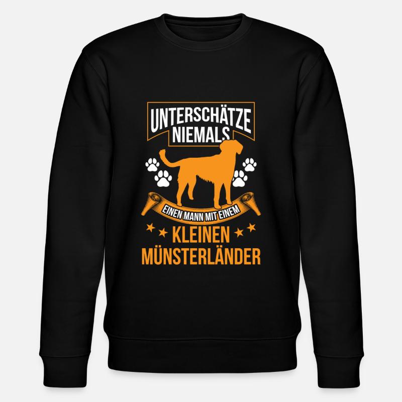 Mann mit Kleiner Münsterländer - Stanley/Stella Unisex Bio-Sweatshirt CHANGER  - Schwarz