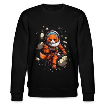 Renard de dessin animé mignon en astronaute avec une combinaison spatiale - Sweat bio CHANGER Stanley/Stella Unisexe - noir - Devant - Nik (191cm) & Marisol (170cm)