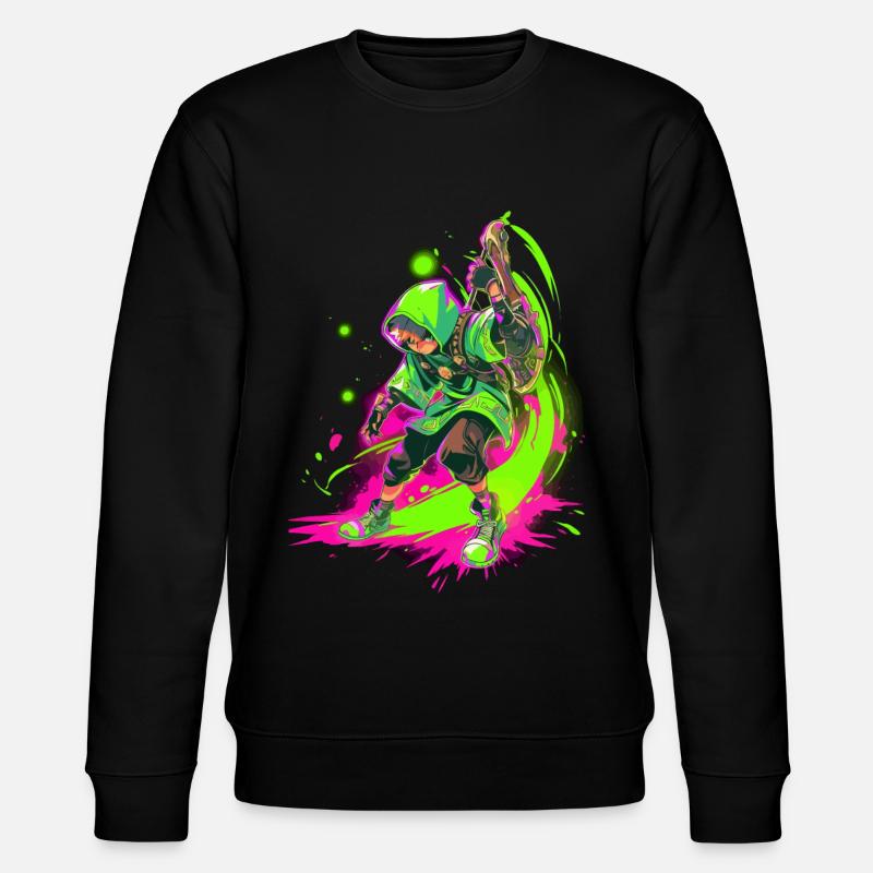 Legendärer Waldjunge im SplashArt Gaming-Design - Stanley/Stella Unisex Bio-Sweatshirt CHANGER  - Schwarz