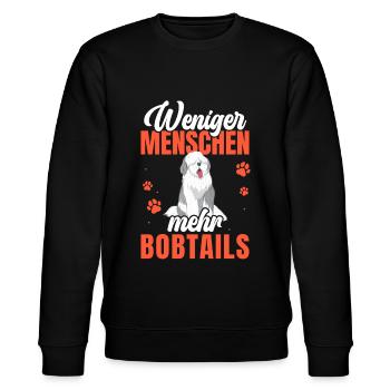 Mehr Bobtail Altenglischer Schäferhund - Stanley/Stella Unisex Bio-Sweatshirt CHANGER  - Schwarz - Vorne - Nik (191cm) & Marisol (170cm)