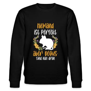 Degu ist nicht perfekt Nagetier Stauchratte - Stanley/Stella Unisex Bio-Sweatshirt CHANGER  - Schwarz - Vorne - Nik (191cm) & Marisol (170cm)