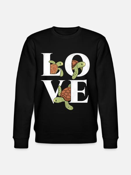 Sea Turtle Tortoise Love - Stanley/Stella CHANGER Unisex Organic Sweatshirt - black