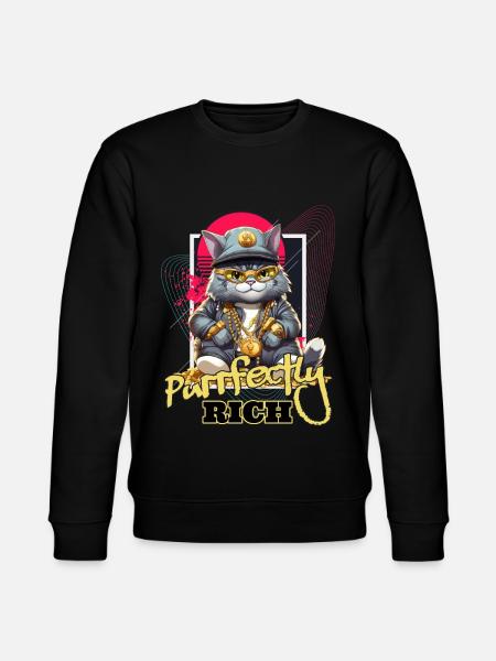 Cat Empire Luksus Penge Guld Smykker Kat Katte - Stanley/Stella økologisk unisex-sweatshirt CHANGER  - sort