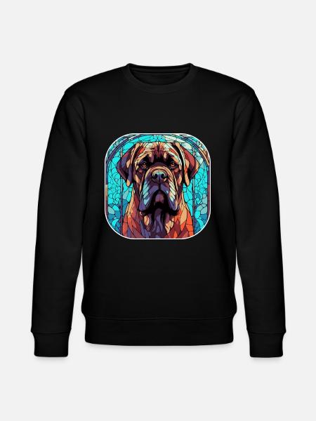Farverig engelsk mastiff hunderace akvarel glas - Stanley/Stella økologisk unisex-sweatshirt CHANGER  - sort