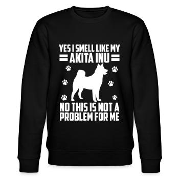 Rieche nach Akita Inu japanischer Akita Inu - Stanley/Stella Unisex Bio-Sweatshirt CHANGER  - Schwarz - Vorne - Nik (191cm) & Marisol (170cm)