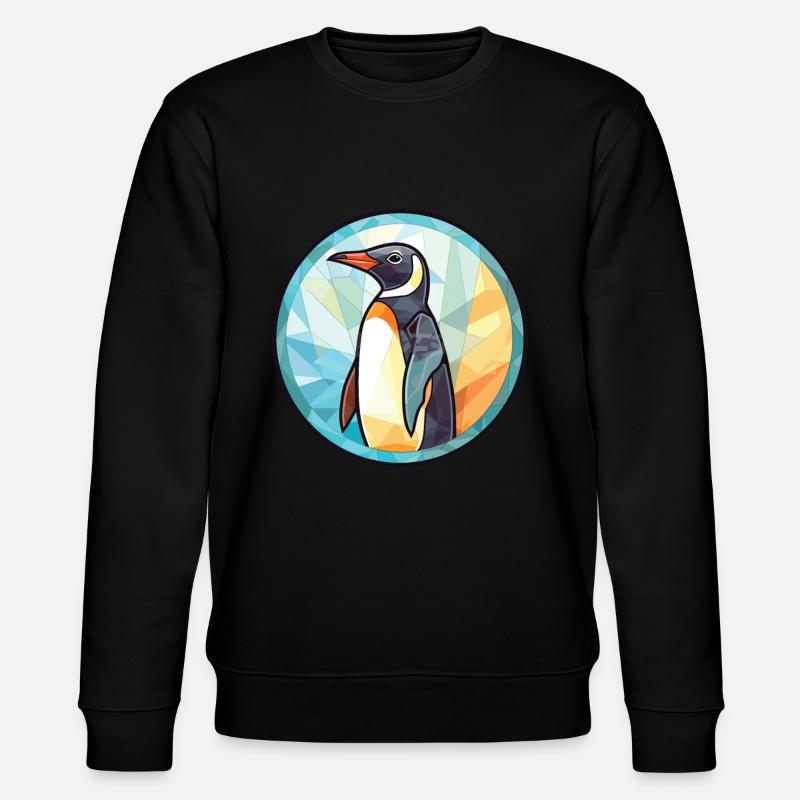 Pinguin Bunte Aquarell-Tierillustration - Stanley/Stella Unisex Bio-Sweatshirt CHANGER  - Schwarz