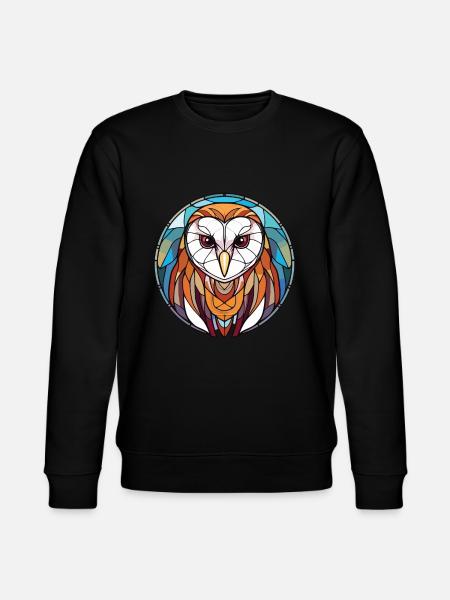 Schleiereule Bunte Aquarell-Tierillustration - Stanley/Stella Unisex Bio-Sweatshirt CHANGER - Schwarz