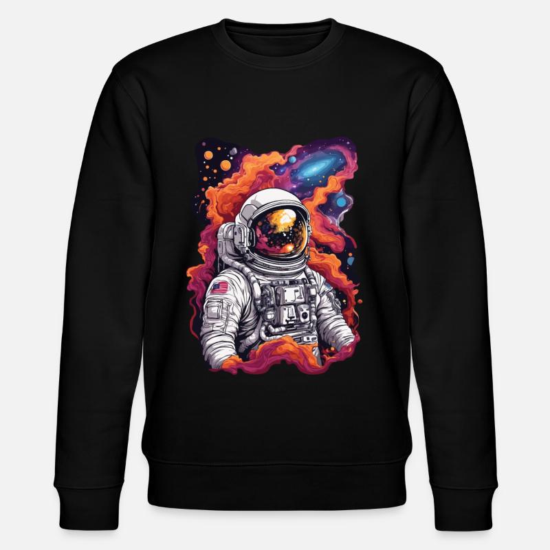Kosmische Entdeckung Astronaut im Weltall - Stanley/Stella Unisex Bio-Sweatshirt CHANGER  - Schwarz