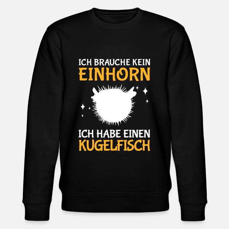 Ich habe einen Kugelfisch Aquaristik - Stanley/Stella Unisex Bio-Sweatshirt CHANGER - Schwarz