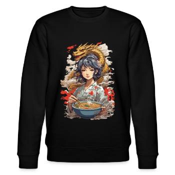 Ramen Suppen Drachen Ästhetik & Anime Otaku Kunst - Stanley/Stella Unisex Bio-Sweatshirt CHANGER  - Schwarz - Vorne - Nik (191cm) & Marisol (170cm)