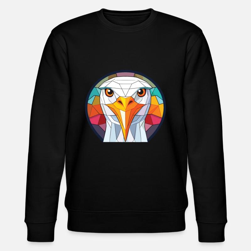 Möwe bunte Aquarell-Tier-Illustration - Stanley/Stella Unisex Bio-Sweatshirt CHANGER  - Schwarz