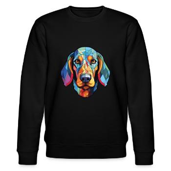 American Blue Gascogne Hund Rasse Aquarell - Stanley/Stella Unisex Bio-Sweatshirt CHANGER  - Schwarz - Vorne - Nik (191cm) & Marisol (170cm)