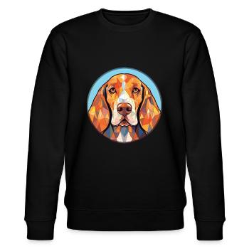 Amerikanisch Englisch Coonhound Hunderasse Aquarell - Stanley/Stella Unisex Bio-Sweatshirt CHANGER  - Schwarz - Vorne - Nik (191cm) & Marisol (170cm)