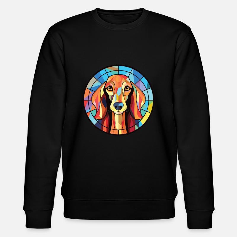Saluki-Hunderasse Bunte Aquarell-Illustration - Stanley/Stella Unisex Bio-Sweatshirt CHANGER - Schwarz