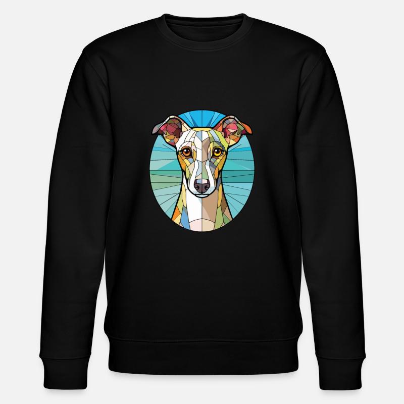 Englische Whippet-Hunderasse Aquarell-Illustration - Stanley/Stella Unisex Bio-Sweatshirt CHANGER  - Schwarz
