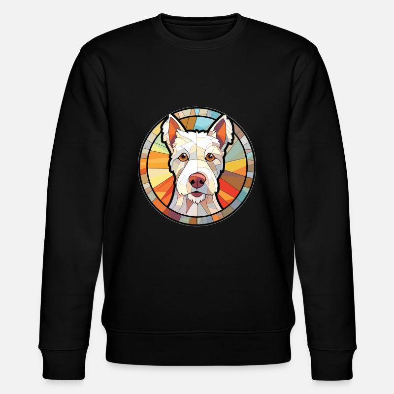Englisch White Terrier Hunderasse Aquarellglas - Stanley/Stella Unisex Bio-Sweatshirt CHANGER  - Schwarz