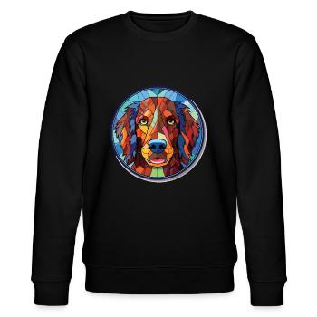 Slovensky Kopov Slowakische Hunderasse Aquarellglas - Stanley/Stella Unisex Bio-Sweatshirt CHANGER  - Schwarz - Vorne - Nik (191cm) & Marisol (170cm)