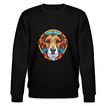 Perro de Pastor mallorquinische Hunderasse Aquarell - Stanley/Stella Unisex Bio-Sweatshirt CHANGER  - Schwarz - Vorne - Nik (191cm) & Marisol (170cm)