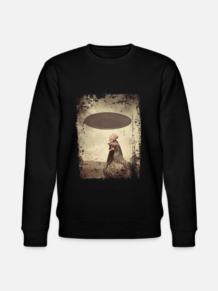 Sjov hane og kylling med UFO Retro Vintage Alien - Stanley/Stella økologisk unisex-sweatshirt CHANGER  - sort