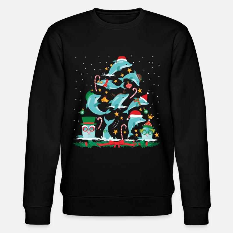 Arbre de Noël dauphin - Sweat bio CHANGER Stanley/Stella Unisexe - noir
