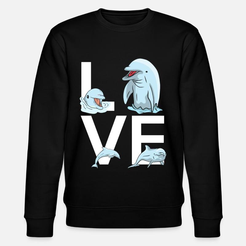 Dolphin Love - Stanley/Stella CHANGER Unisex Organic Sweatshirt - black
