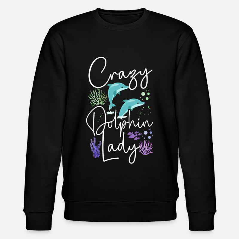 Dolphin Crazy Dolphin Lady - Stanley/Stella Unisex Bio-Sweatshirt CHANGER - Schwarz