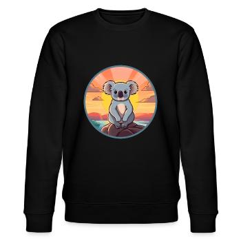 Koala Buntes Aquarell Cartoon Kawaii Tier - Stanley/Stella Unisex Bio-Sweatshirt CHANGER  - Schwarz - Vorne - Nik (191cm) & Marisol (170cm)