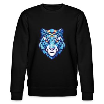 Bleu Aquatique Tigre Aquarelle Colorée Animal de compagnie - Sweat bio CHANGER Stanley/Stella Unisexe - noir - Devant - Nik (191cm) & Marisol (170cm)