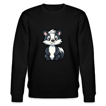 Skunk Mignon Dessin Animé Kawaii Aquarelle Animal De Compagnie - Sweat bio CHANGER Stanley/Stella Unisexe - noir - Devant - Nik (191cm) & Marisol (170cm)