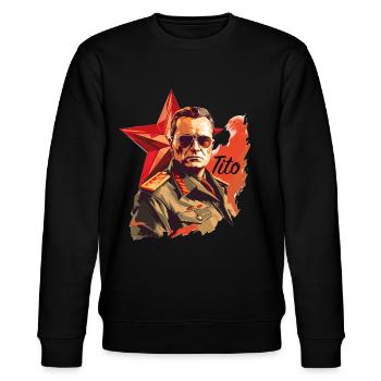 Marsal J.B.Tito Shirt, must have für Nostalgiker! - Stanley/Stella Unisex Bio-Sweatshirt CHANGER  - Schwarz - Vorne - Nik (191cm) & Marisol (170cm)