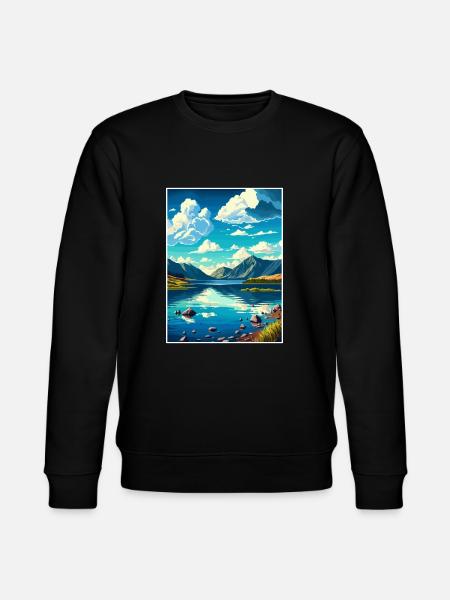 Lac Léman Suisse Vintage voyage affiche WPA - Sweat bio CHANGER Stanley/Stella Unisexe - noir