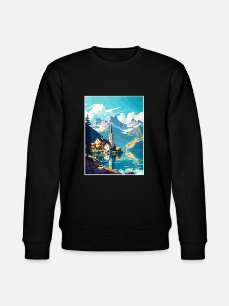St Wolfgang Østerrike Vintage reiseplakat suvenir - Stanley/Stella CHANGER økologisk unisex-sweatshirt - svart