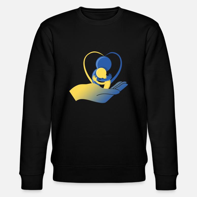 Down syndrome design - Stanley/Stella CHANGER Unisex Organic Sweatshirt - black