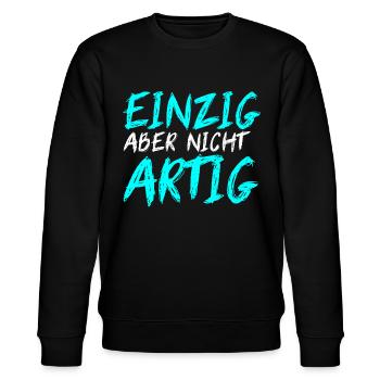 EINZIG aber nicht ARTIG - Stanley/Stella Unisex Bio-Sweatshirt CHANGER  - Schwarz - Vorne - Nik (191cm) & Marisol (170cm)