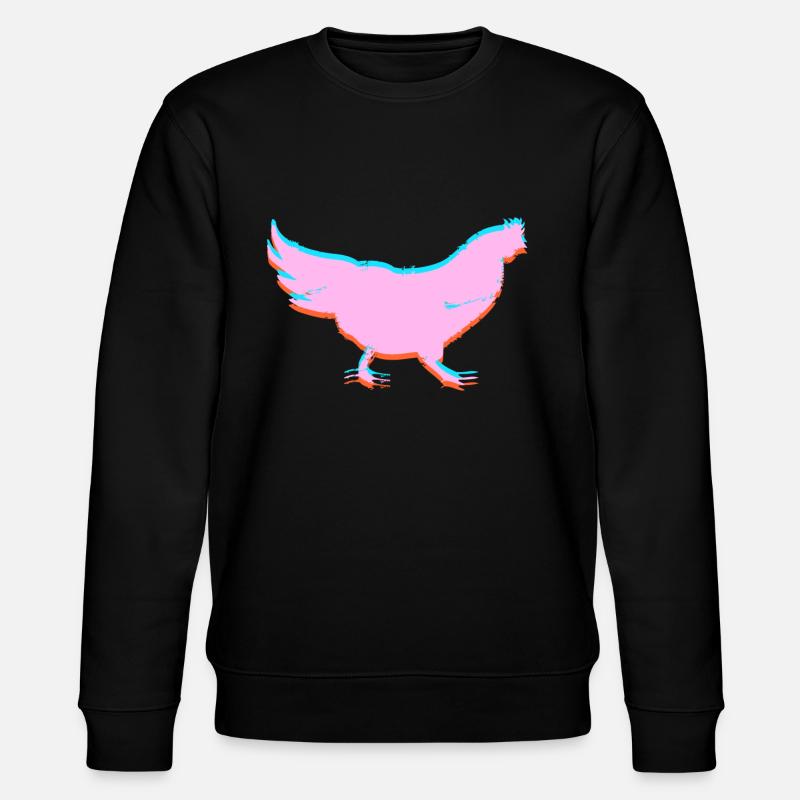 Huhn Hühnchen 3D Effekt - Stanley/Stella Unisex Bio-Sweatshirt CHANGER  - Schwarz