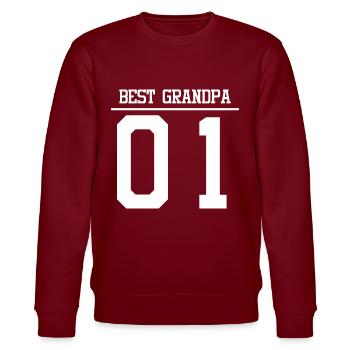Best Grandpa 01 - Stanley/Stella CHANGER Unisex Organic Sweatshirt - burgundy - Front - Nik (191cm) & Marisol (170cm)