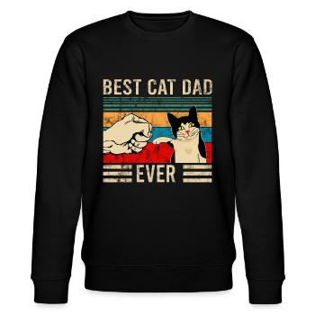 Meilleur chat papa jamais bosse poings vintage - Sweat bio CHANGER Stanley/Stella Unisexe - noir - Devant - Nik (191cm) & Marisol (170cm)