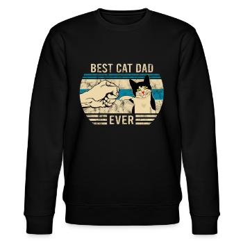 Meilleur chat papa jamais bosse chat vintage - Sweat bio CHANGER Stanley/Stella Unisexe - noir - Devant - Nik (191cm) & Marisol (170cm)