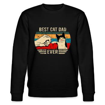 Best Cat Dad Ever Bump Kitten Vintage - Stanley/Stella CHANGER Unisex Organic Sweatshirt - black - Front - Nik (191cm) & Marisol (170cm)